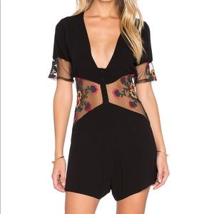 FLL Black & Floral Romper